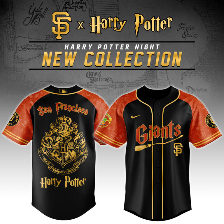 LIMITED EDITION - NEW CUSTOMIZED MLB06 SF GIANTS x HARRY POTTER BASEBALL JERSEY & CAP
