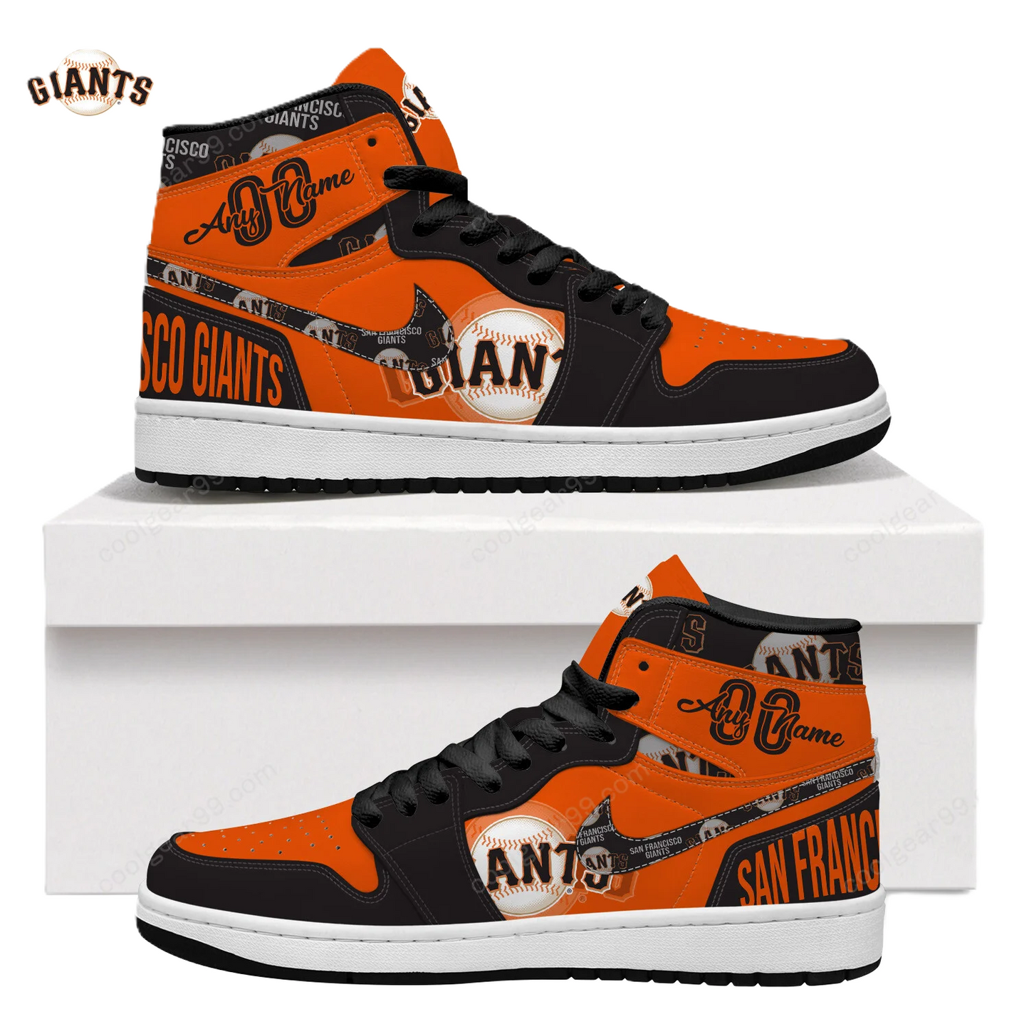 LIMITED EDITION - NEW CUSTOMIZED MLB06 SF GIANTS AIR JORDAN SNEAKERS
