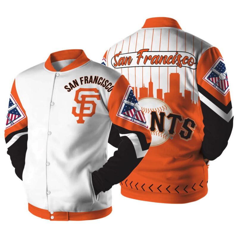 LIMITED EDITION - NEW CUSTOMIZED MLB06 SF GIANTS SATIN VARSITY & BASEBALL JACKET