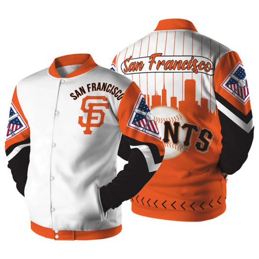 LIMITED EDITION - NEW CUSTOMIZED MLB06 SF GIANTS SATIN VARSITY & BASEBALL JACKET