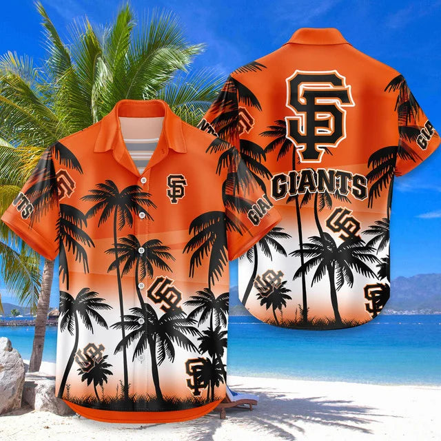LIMITED EDITION - NEW CUSTOMIZED MLB06 SFG SAN FRANCISCO GIANTS UNISEX HAWAIIAN SHIRT & SHORTS SET