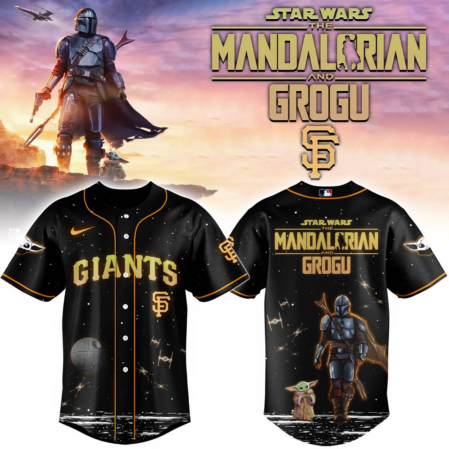 LIMITED EDITION - NEW CUSTOMIZED MLB06 SF GIANTS x STAR WARS BASEBALL JERSEY & CAP