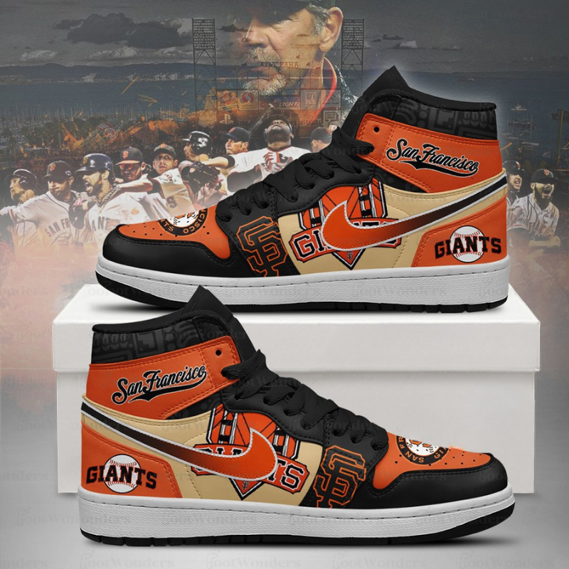 LIMITED EDITION - NEW CUSTOMIZED MLB06 SFG SAN FRANCISCO GIANTS AIR JORDAN SNEAKERS