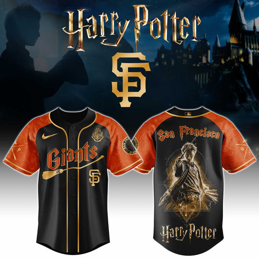 LIMITED EDITION - NEW CUSTOMIZED MLB06 SFG SAN FRANCISCO GIANTS x HARRY POTTER BASEBALL JERSEY & CAP