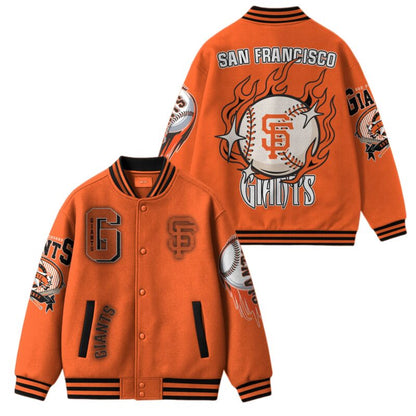 LIMITED EDITION - NEW CUSTOMIZED MLB06 SF GIANTS SATIN VARSITY & BASEBALL JACKET