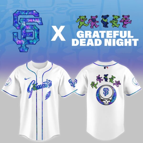 LIMITED EDITION - NEW CUSTOMIZED MLB06 SF GIANTS x GRATEFUL DEAD BASEBALL JERSEY