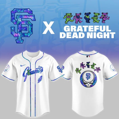 LIMITED EDITION - NEW CUSTOMIZED MLB06 SF GIANTS x GRATEFUL DEAD BASEBALL JERSEY