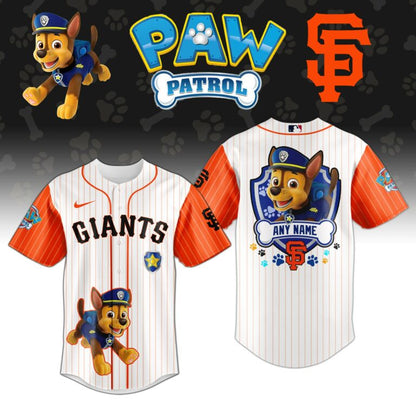 LIMITED EDITION - NEW CUSTOMIZED MLB06 SFG SAN FRANCISCO GIANTS x PAW PATROL BASEBALL JERSEY & CAP