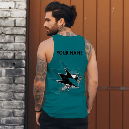 LIMITED EDITION - NEW CUSTOMIZED NHL32 SJS SAN JOSE SHARKS UNISEX TANK TOP