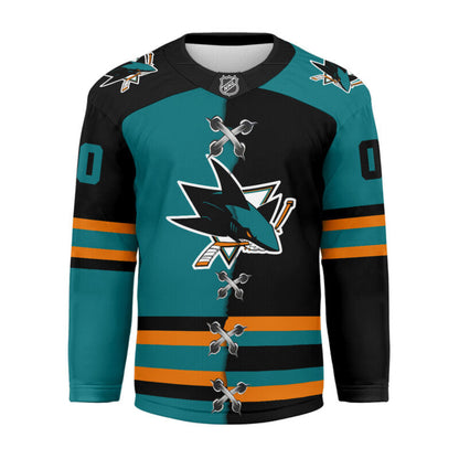 [SUPER SALE] NEW CUSTOMIZED NHL32 SJS SAN JOSE SHARKS UNISEX HOCKEY JERSEY