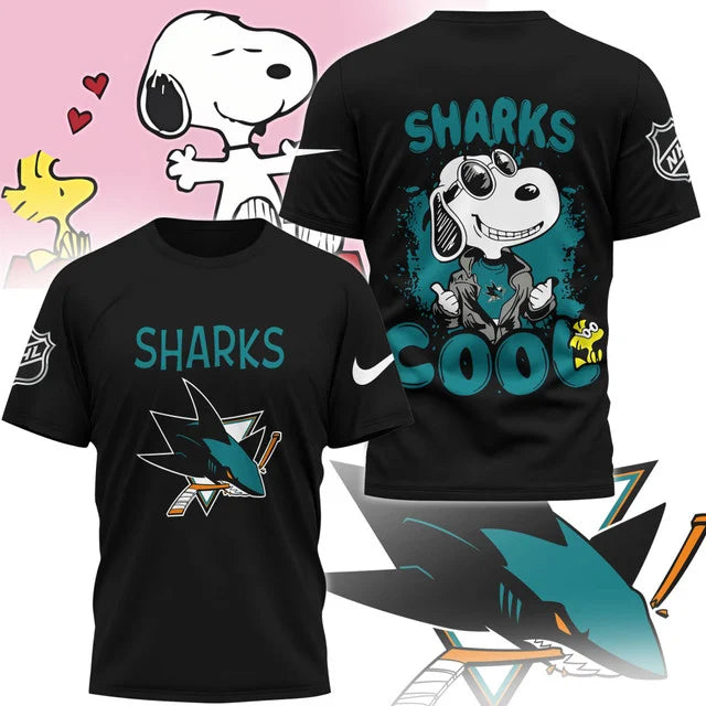 LIMITED EDITION - NEW CUSTOMIZED NHL32 SJS SAN JOSE SHARKS X SNOOPY T-SHIRT, SWEATSHIRT, HOODIE & ZIP HOODIE