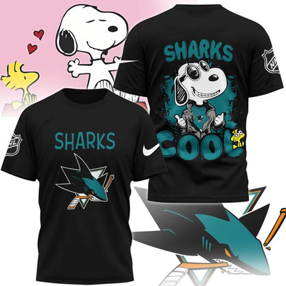 LIMITED EDITION - NEW CUSTOMIZED NHL32 SJS SAN JOSE SHARKS X SNOOPY T-SHIRT, SWEATSHIRT, HOODIE & ZIP HOODIE