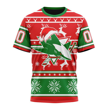 LIMITED EDITION - NEW CUSTOMIZED NHL32 SJS SAN JOSE SHARKS UNISEX T-SHIRT, POLO, HOODIE & JACKETS