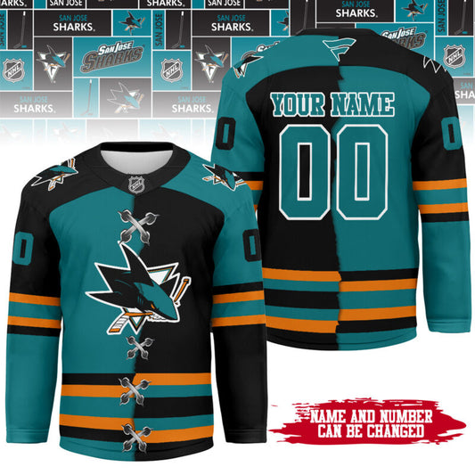 [SUPER SALE] NEW CUSTOMIZED NHL32 SJS SAN JOSE SHARKS UNISEX HOCKEY JERSEY