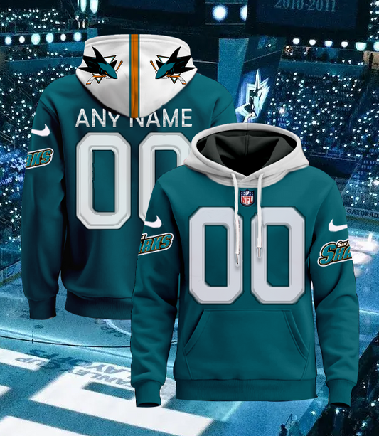LIMITED EDITION - NEW CUSTOMIZED NHL32 SJS SAN JOSE SHARKS UNISEX T-SHIRT, POLO, HOODIE & JACKETS