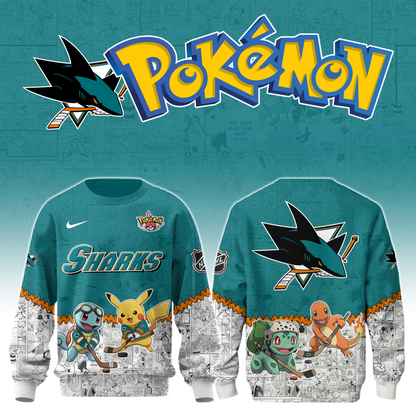 LIMITED EDITION - NEW CUSTOMIZED NHL32 SJS SAN JOSE SHARKS X POKÉMON T-SHIRT, SWEATSHIRT, HOODIE & ZIP HOODIE