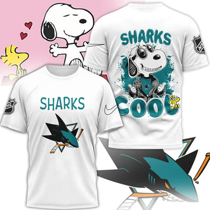 LIMITED EDITION - NEW CUSTOMIZED NHL32 SJS SAN JOSE SHARKS X SNOOPY T-SHIRT, SWEATSHIRT, HOODIE & ZIP HOODIE