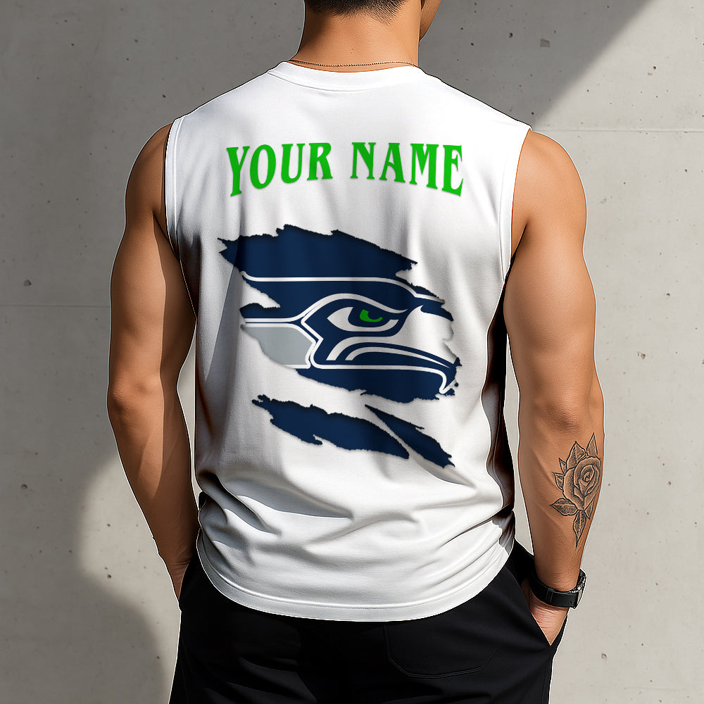 LIMITED EDITION - NEW CUSTOMIZED NFL06 SSH SEATTLE SEAHAWKS TANKTOP & GYM SHIRT