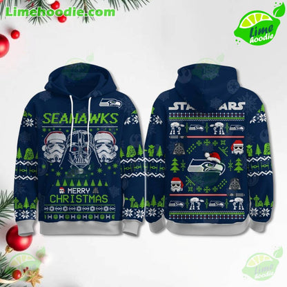 LIMITED EDITION - NEW CUSTOMIZED NFL06 SSH SEATTLE SEAHAWKS MERRY CHRISTMAS HOODIE, ZIP HOODIE, SWEATSHIRT