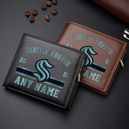 LIMITED EDITION - NEW CUSTOMIZED NHL20 STK SEATTLE KRAKEN LEATHER WALLET