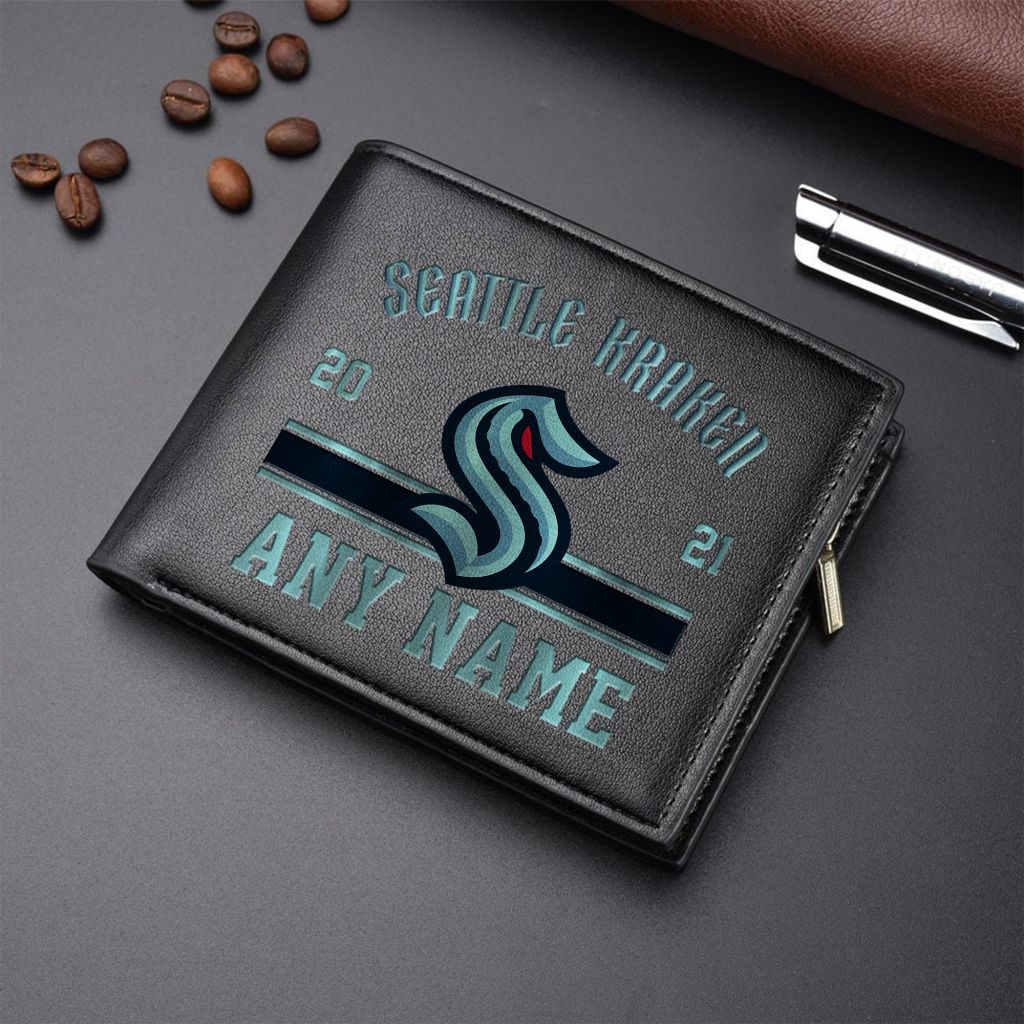 LIMITED EDITION - NEW CUSTOMIZED NHL20 STK SEATTLE KRAKEN LEATHER WALLET