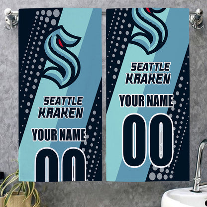 LIMITED EDITION - NEW CUSTOMIZED NHL20 STK SEATTLE KRAKEN BEACH & BATH TOWEL
