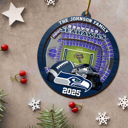 LIMITED EDITION - NEW CUSTOMIZED NFL06 SSH SEATTLE SEAHAWKS ORNAMENT