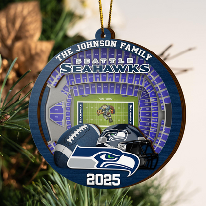 LIMITED EDITION - NEW CUSTOMIZED NFL06 SSH SEATTLE SEAHAWKS ORNAMENT