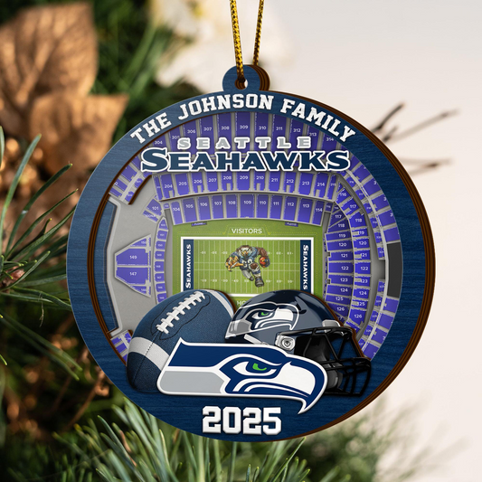 LIMITED EDITION - NEW CUSTOMIZED NFL06 SSH SEATTLE SEAHAWKS ORNAMENT