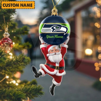 LIMITED EDITION - NEW CUSTOMIZED NFL06 SSH SEATTLE SEAHAWKS CHRISTMAS ACRYLIC ORNAMENT