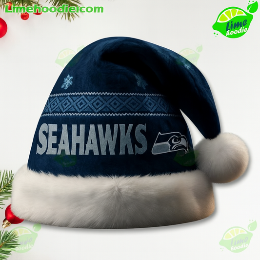 LIMITED EDITION - NEW CUSTOMIZED NFL06 SSH SEATTLE SEAHAWKS CHRISTMAS HAT