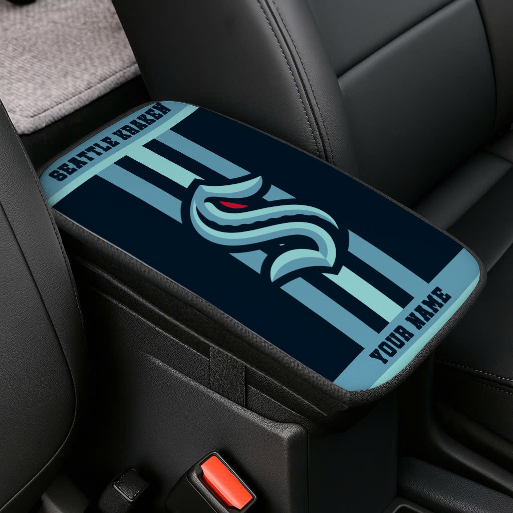 LIMITED EDITION - NEW CUSTOMIZED NHL20 STK SEATTLE KRAKEN CAR ARMREST PAD COVER