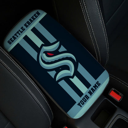 LIMITED EDITION - NEW CUSTOMIZED NHL20 STK SEATTLE KRAKEN CAR ARMREST PAD COVER