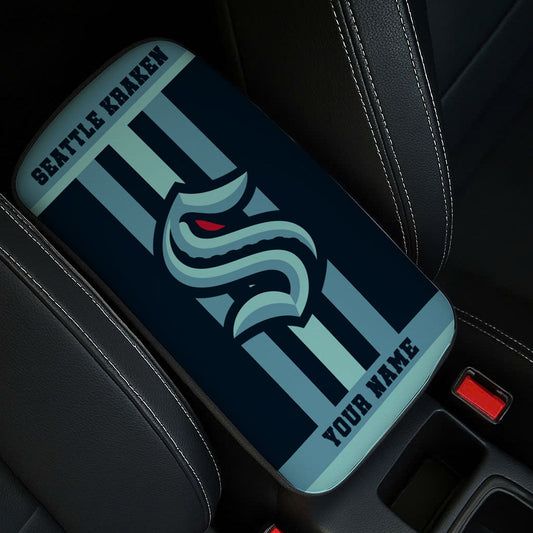 LIMITED EDITION - NEW CUSTOMIZED NHL20 STK SEATTLE KRAKEN CAR ARMREST PAD COVER