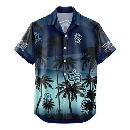 LIMITED EDITION - NEW CUSTOMIZED NHL20 SEATTLE KRAKEN UNISEX HAWAIIAN SHIRT & SHORTS SET