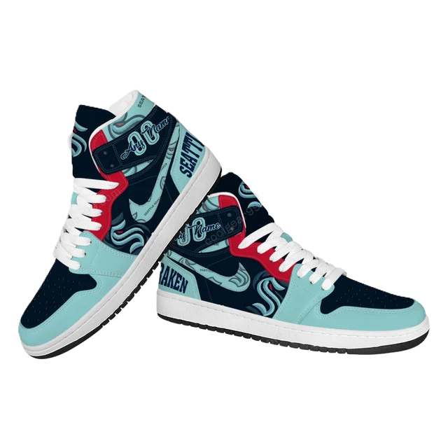 LIMITED EDITION - NEW CUSTOMIZED NHL20 ST KRAKEN AIR JORDAN SNEAKERS