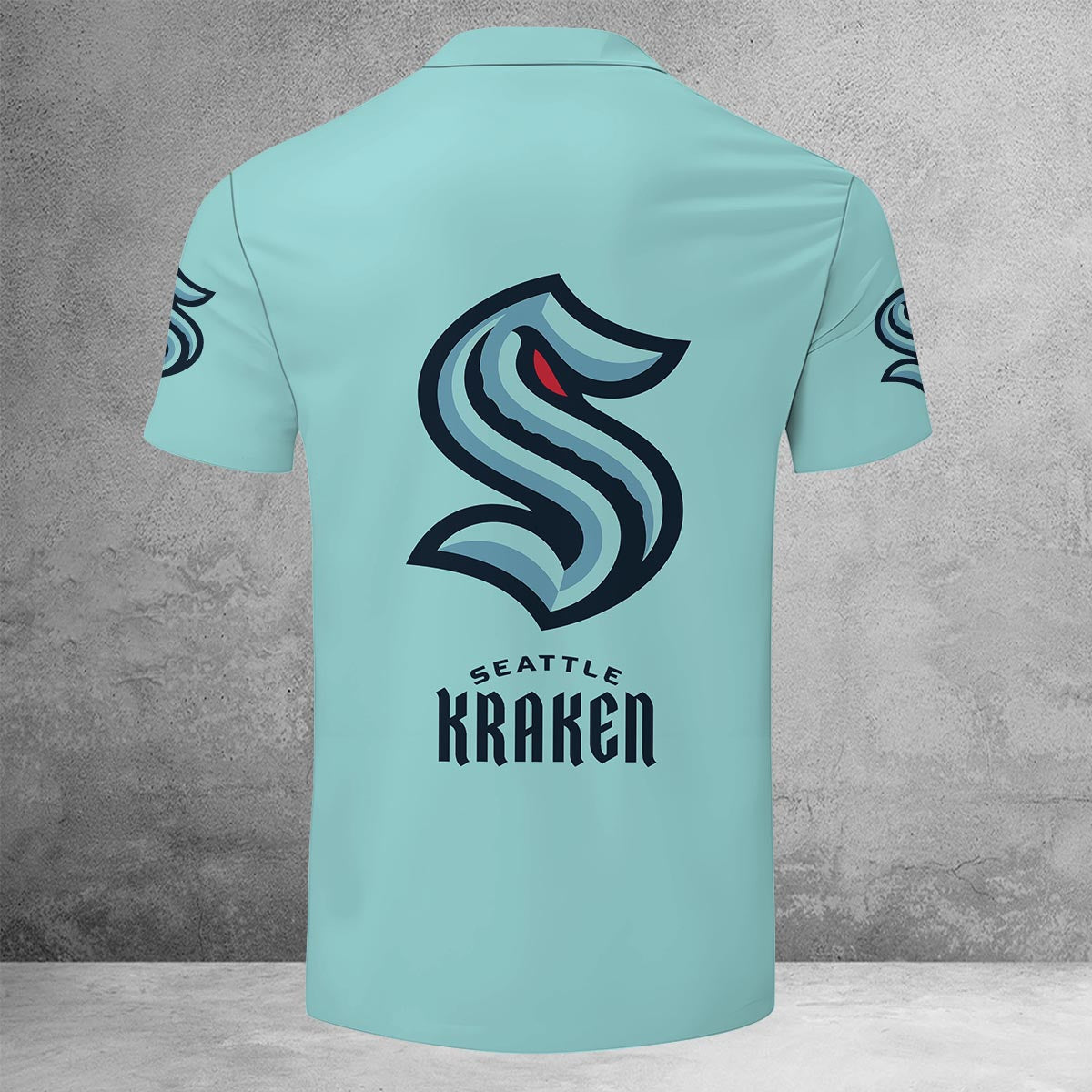 LIMITED EDITION - NEW CUSTOMIZED NHL20 STK SEATTLE KRAKEN ZIP POLO SHIRT