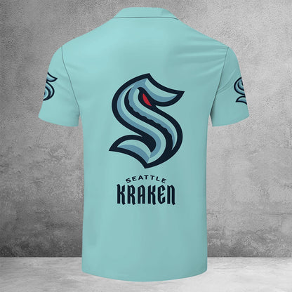 LIMITED EDITION - NEW CUSTOMIZED NHL20 STK SEATTLE KRAKEN ZIP POLO SHIRT