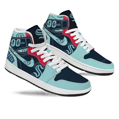 LIMITED EDITION - NEW CUSTOMIZED NHL20 ST KRAKEN AIR JORDAN SNEAKERS