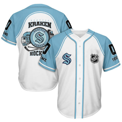 LIMITED EDITION - NEW CUSTOMIZED NHL20 STK SEATTLE KRAKEN BASEBALL JERSEY