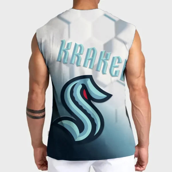 LIMITED EDITION - NEW CUSTOMIZED NHL20 STK SEATTLE KRAKEN TANK TOP & GYM SHIRT