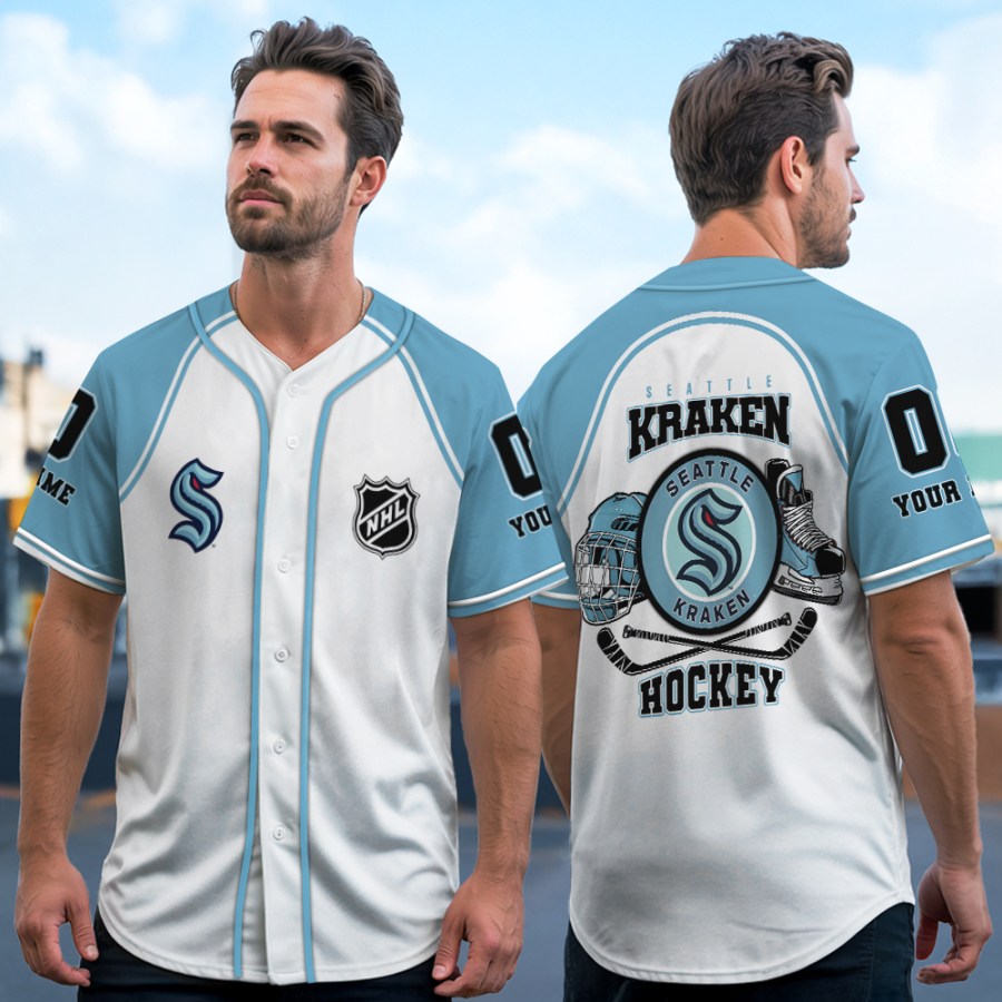 LIMITED EDITION - NEW CUSTOMIZED NHL20 STK SEATTLE KRAKEN BASEBALL JERSEY