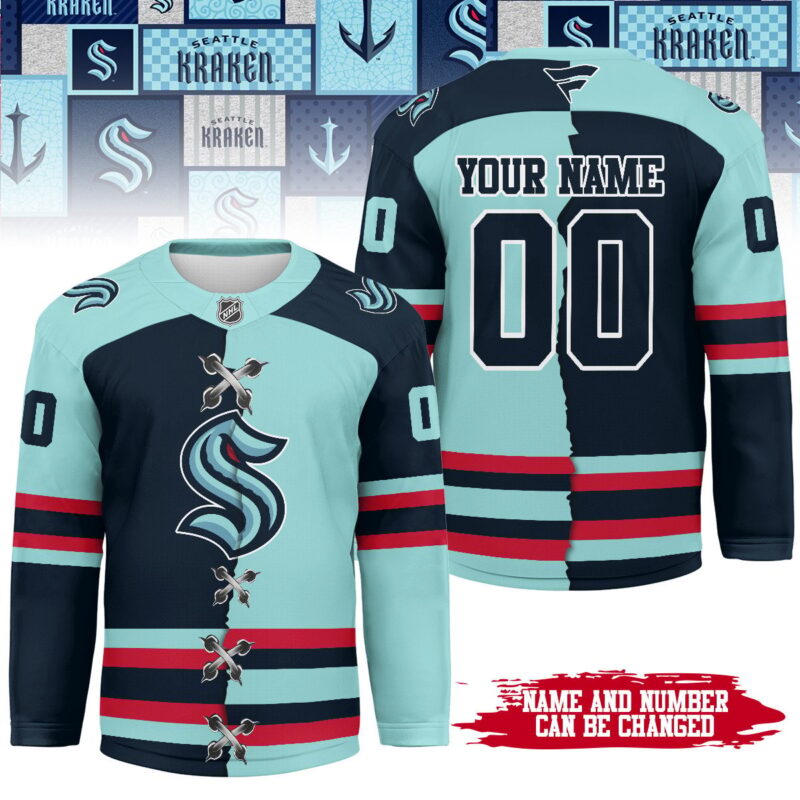 [SUPER SALE] NEW CUSTOMIZED NHL20 STK SEATTLE KRAKEN UNISEX HOCKEY JERSEY