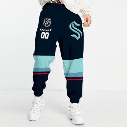 LIMITED EDITION - NEW CUSTOMIZED NHL20 STK SEATTLE KRAKEN COMBO HOODIE & LONGPANTS