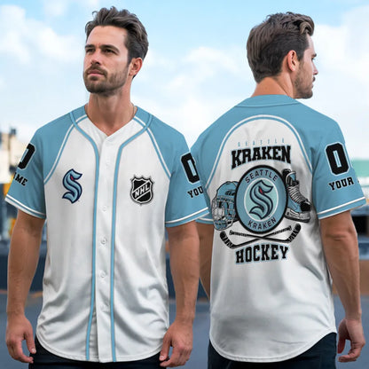 LIMITED EDITION - NEW CUSTOMIZED NHL20 STK SEATTLE KRAKEN BASEBALL JERSEY