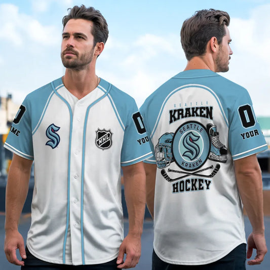 LIMITED EDITION - NEW CUSTOMIZED NHL20 STK SEATTLE KRAKEN BASEBALL JERSEY