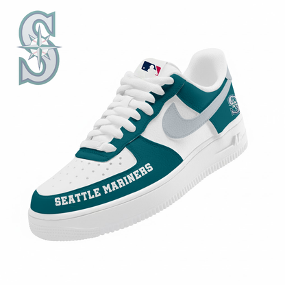 LIMITED EDITION - NEW CUSTOMIZED MLB14 SMS SEATTLE MARINERS AF1 SNEAKERS