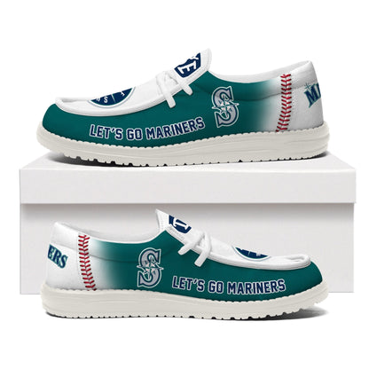 LIMITED EDITION - NEW CUSTOMIZED MLB14 SMS SEATTLE MARINERS LOAFER SHOES