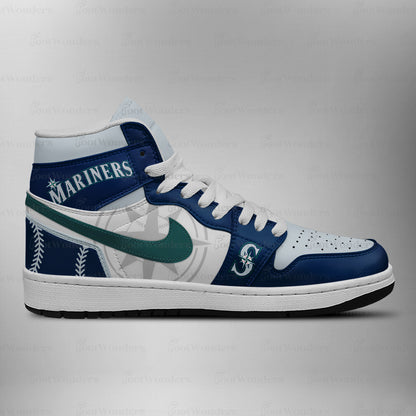 LIMITED EDITION - NEW CUSTOMIZED MLB14 SMS SEATTLE MARINERS AIR JORDAN SNEAKERS