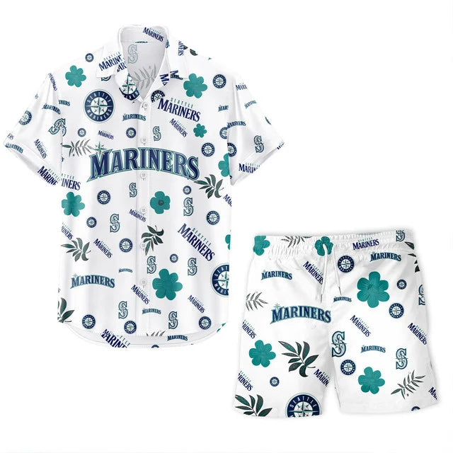 LIMITED EDITION - NEW CUSTOMIZED MLB14 SMS SEATTLE MARINERS UNISEX HAWAIIAN SHIRT & SHORTS SET